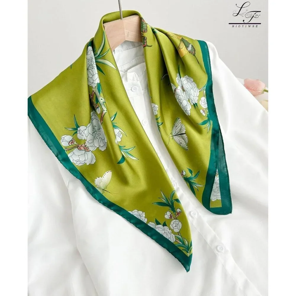 Satin Bandanas Head A10 Green Scarf Women Lightweight Silk Hair Wrap Sleep Scarf